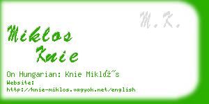 miklos knie business card